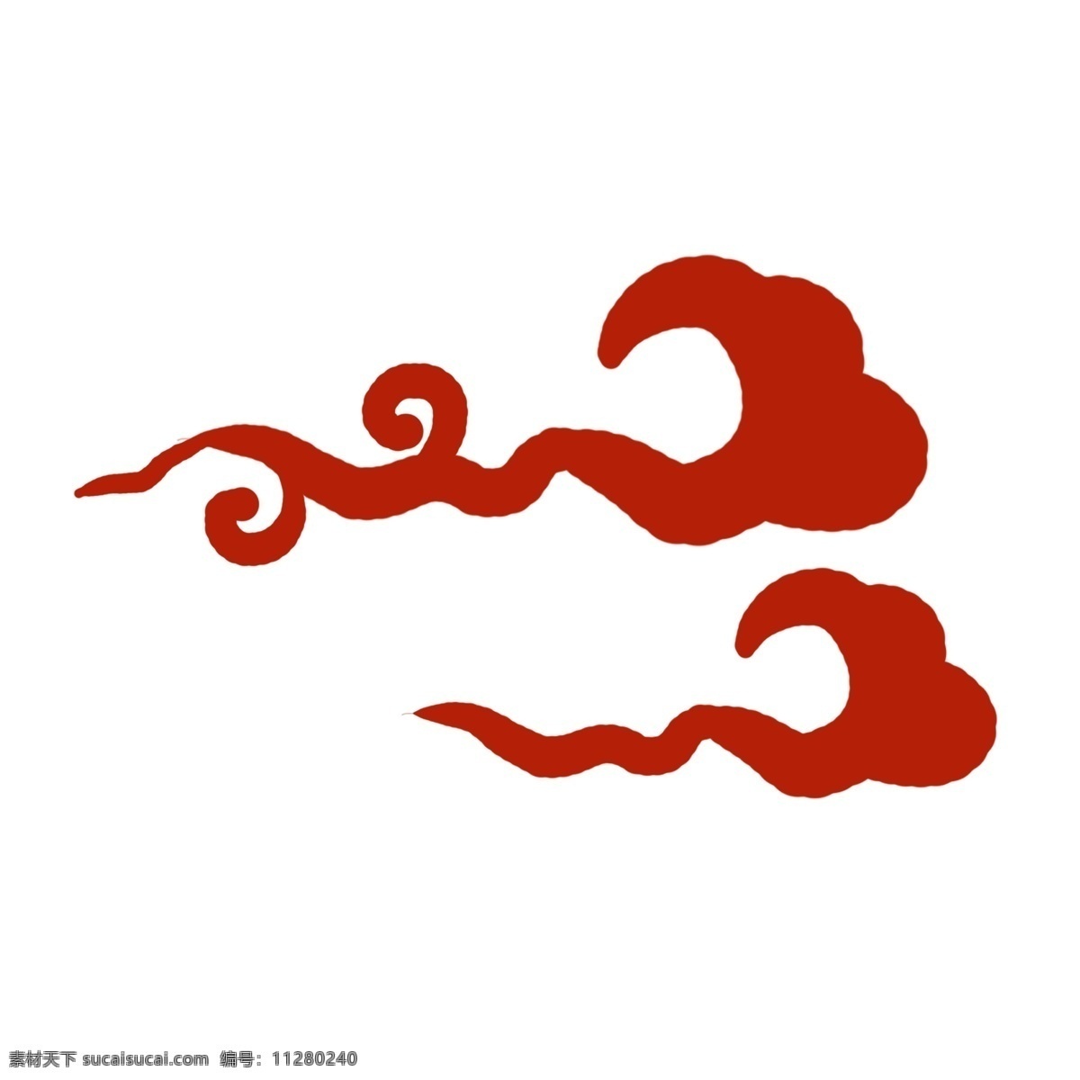 红色 水墨 中国 风 祥云 纹样 商用 元素 中国风 花纹