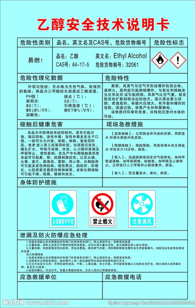 乙醇 安全 技术 说明书 安全技术 周知卡