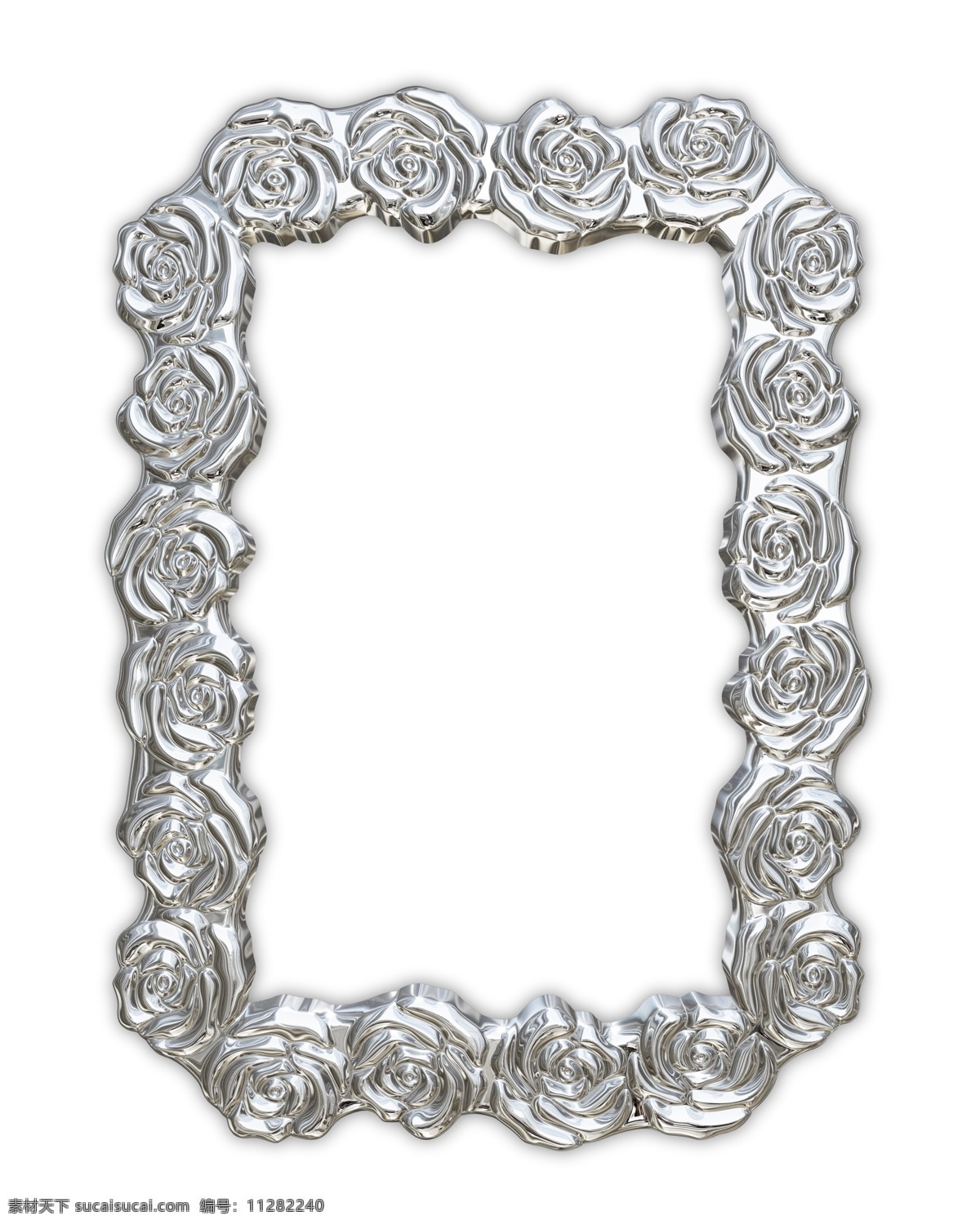 银色 金属 玫瑰花 边框 框架系列 立体 相框 装饰框子 漂亮的 欧式 花型