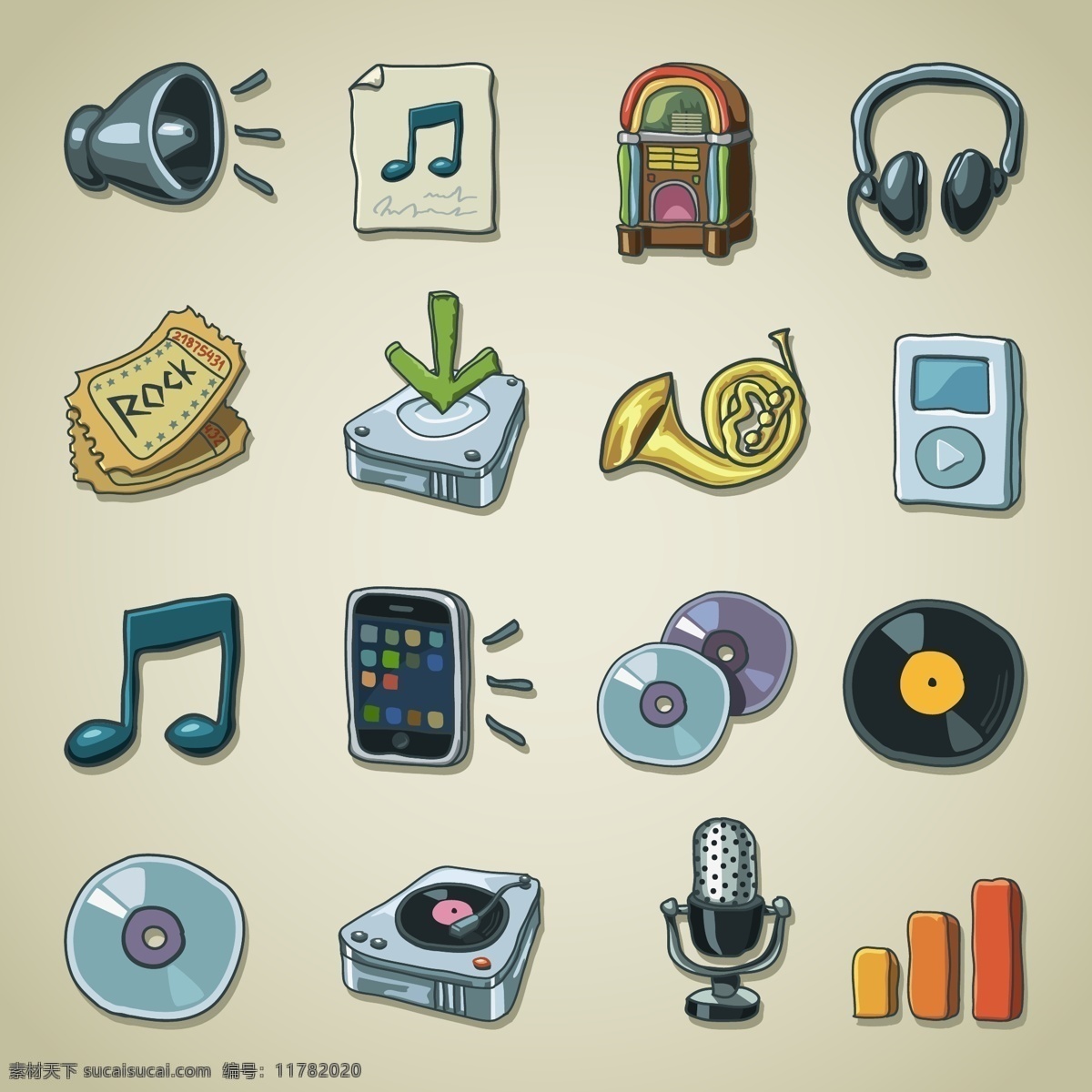 声音 常用 app 彩色 卡通 icon 喇叭 耳机 cd 音乐 麦克风 复古 图标 阅读 文件夹 笔记本 矢量 网页ui