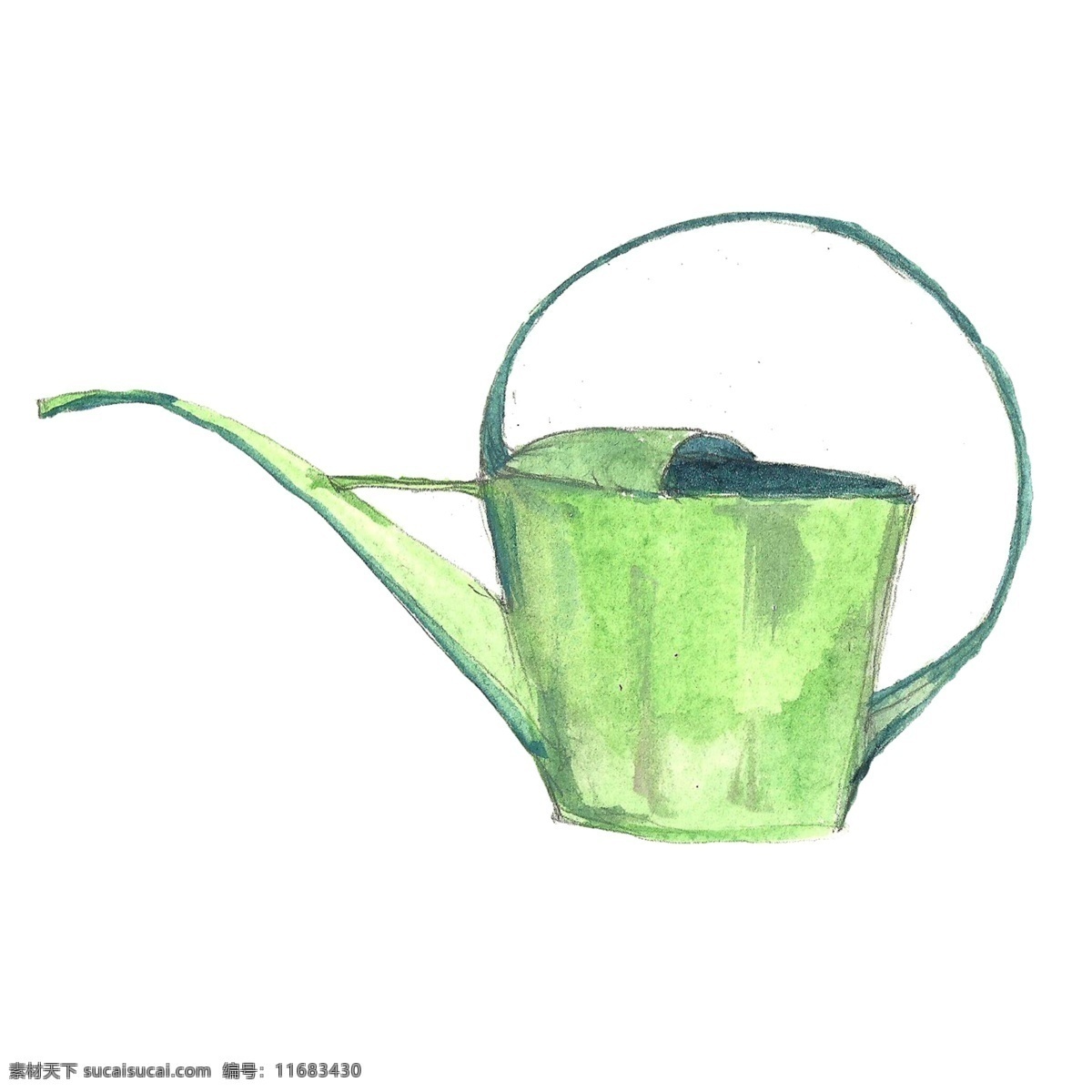 青绿 水壶 源文件 茶壶 浇花 psd源文件 装饰素材 设计素材