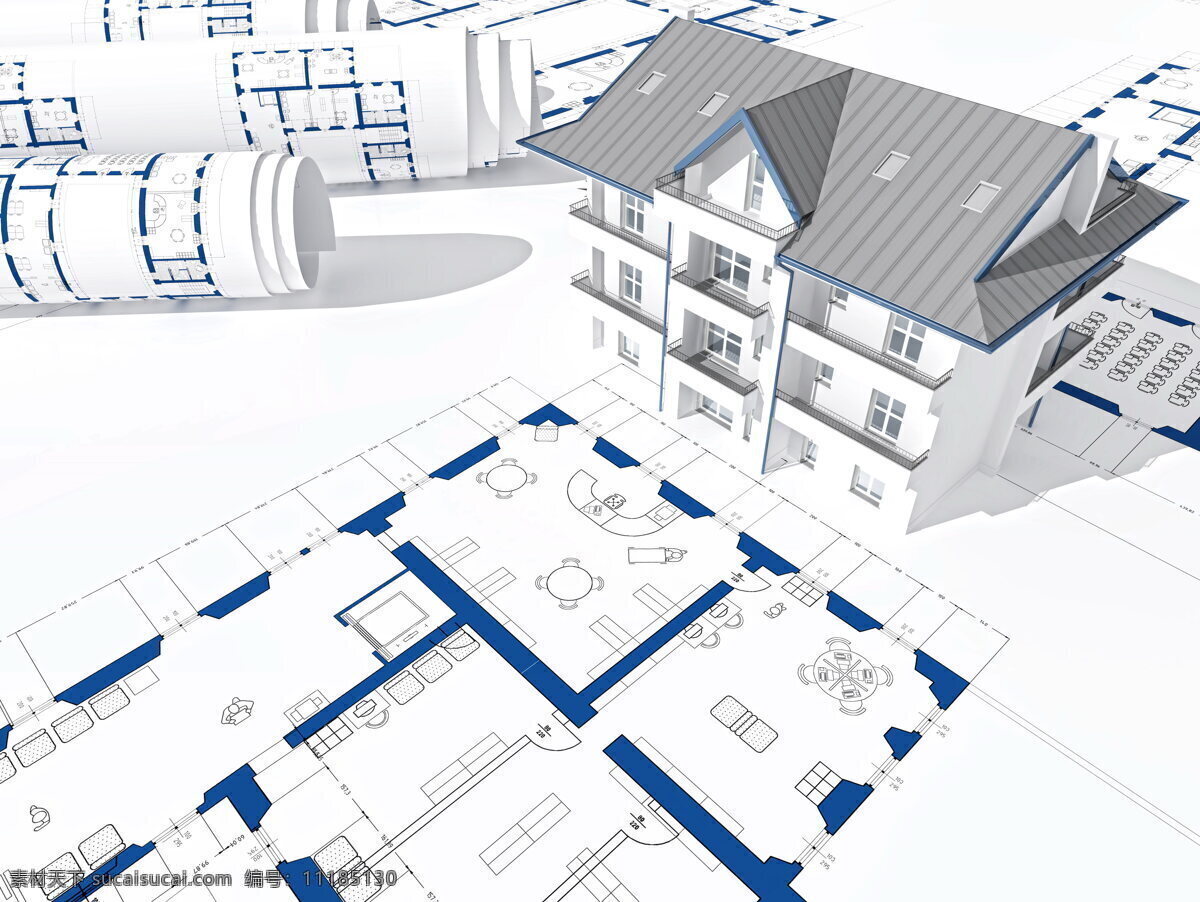 房屋建筑 模型 设计图 建筑 图纸 房屋模型 别墅模型