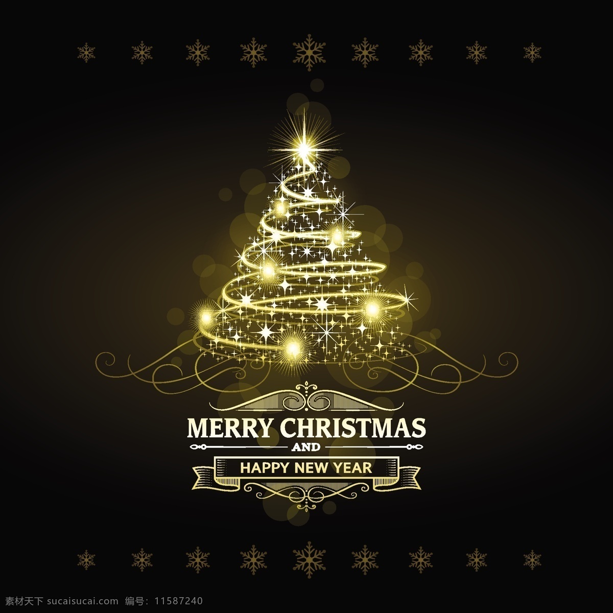 金色 星光 圣诞树 背景 动感 节日素材 梦幻 圣诞 圣诞节 圣诞主题 矢量 模板下载 星光圣诞树