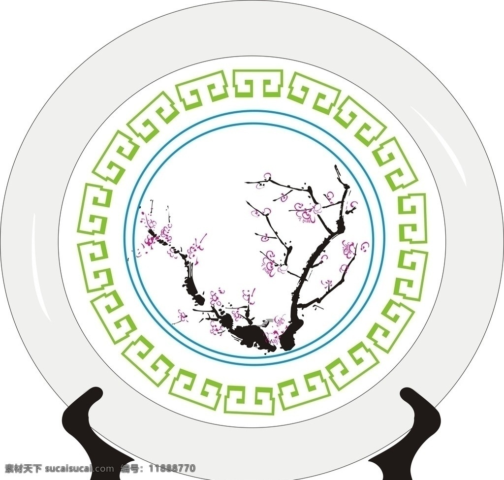 盘子 梅花 花纹 矢量图 底盘 餐饮美食 生活百科 矢量