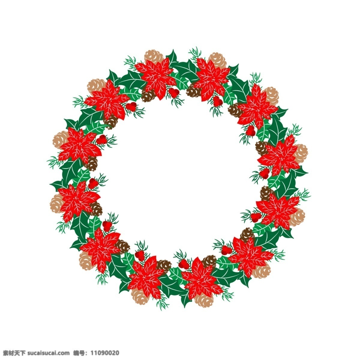 矢量 圣诞 元素 花环 圣诞元素 装饰物 节日 矢量圣诞 圣诞花环