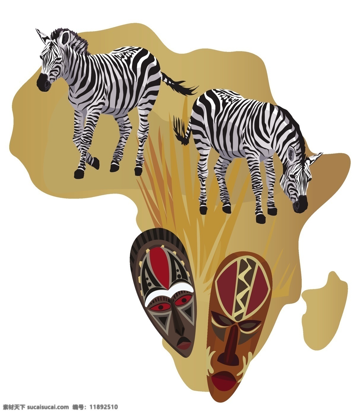 非洲斑马 非洲矢量元素 非洲土著 非洲大陆 斑马 面具 脸谱 面剧 非洲大草原 大象 野生动物 民族 风情 非洲 矢量