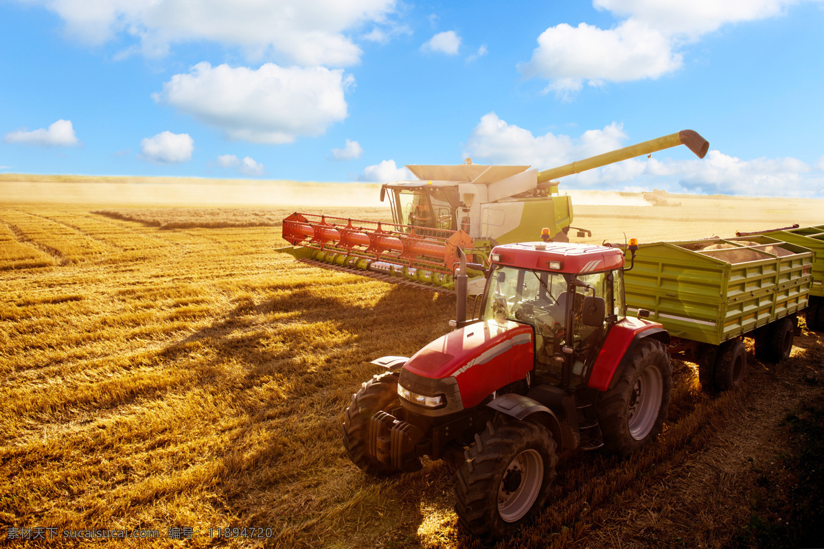 农机 农业 机械 蓝天白云 农业机械 机器 播种 收获 丰收 现代科技 农业生产