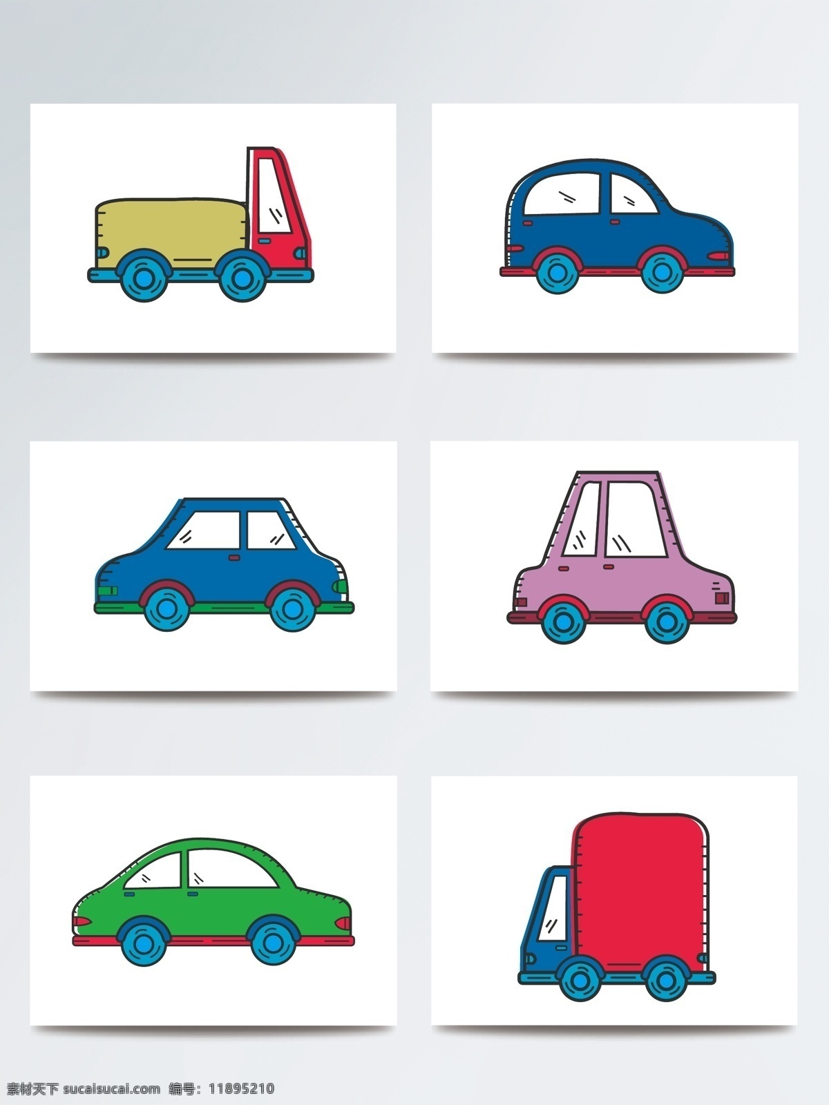 卡通 矢量 汽车 元素 童趣 背景图案 矢量图案 装饰元素 元素设计