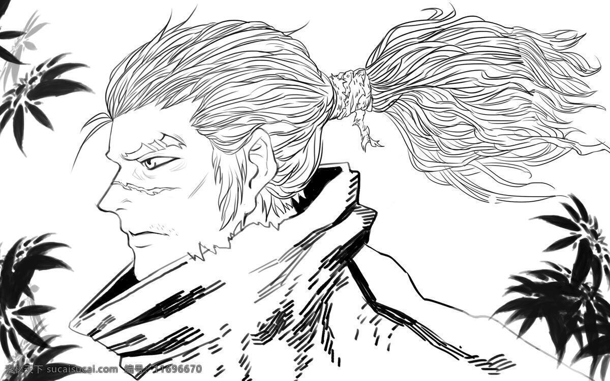 英雄 联盟 亚 索 黑白 手绘 御风剑术 天才剑客 疾风剑豪 艾欧尼亚 英雄联盟 动漫动画