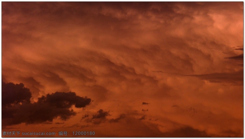 红色 云朵 动态 视频 黄昏 边框 实拍视频 自然风光