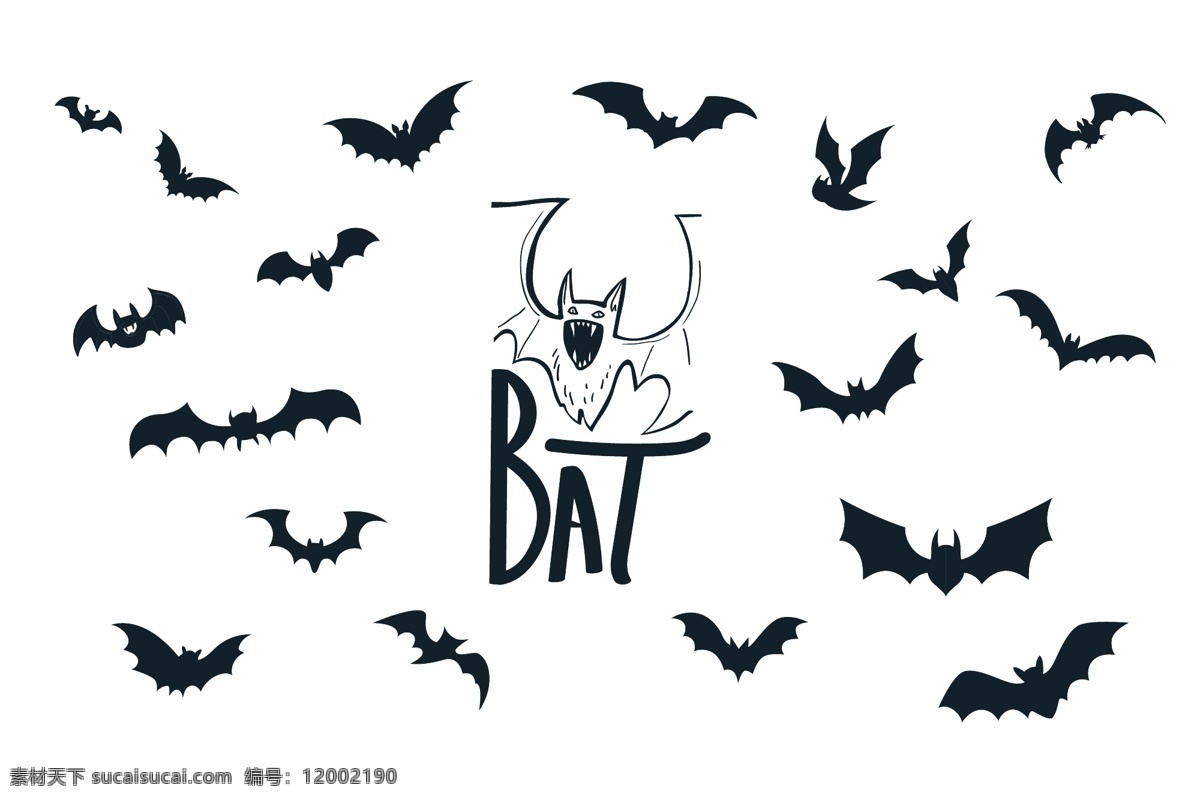 款 黑色 蝙蝠 矢量 设计矢量素材 野生动物 动物 矢量图 ai格式 生物世界