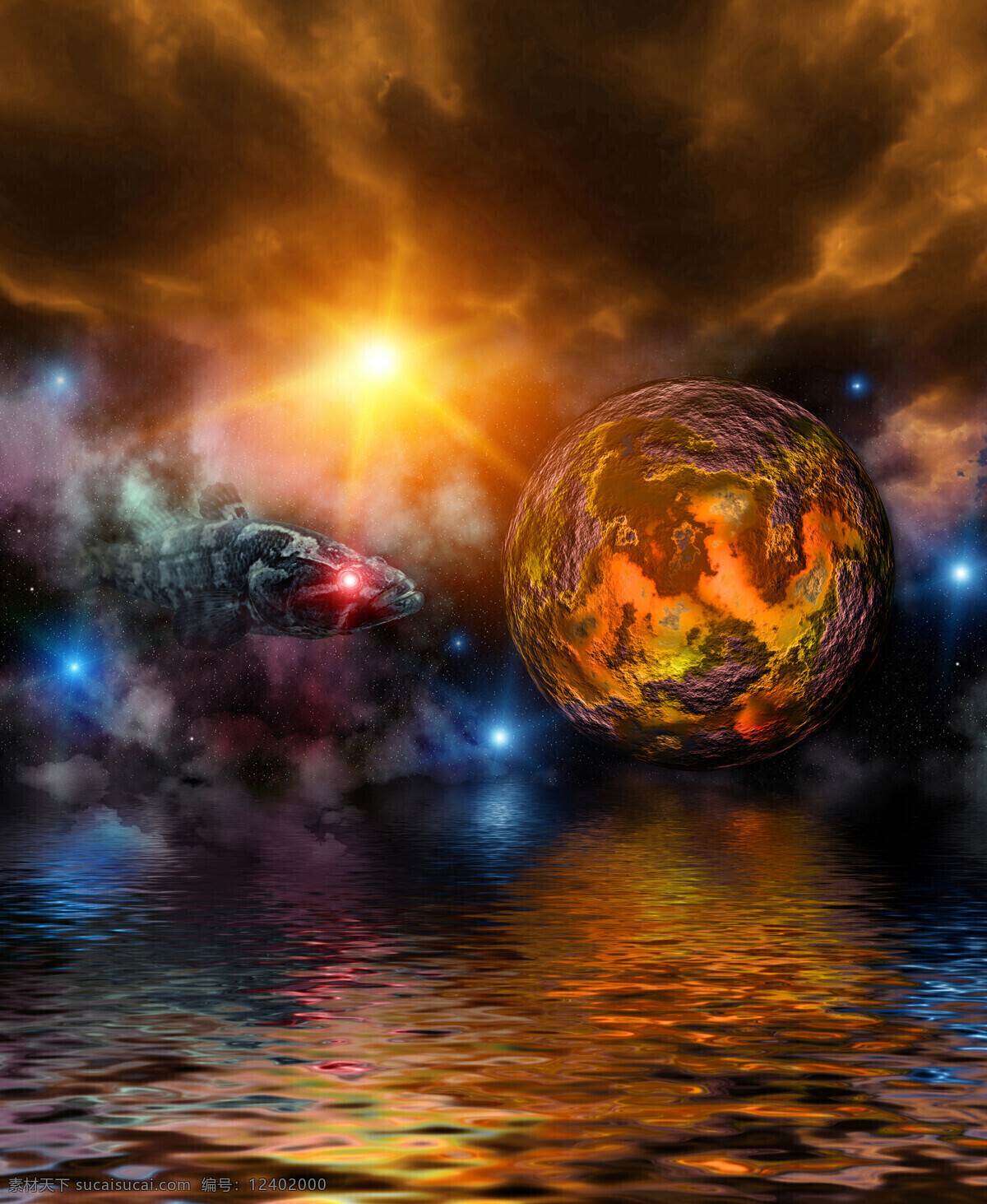 海洋 星球 海洋和星球 球体 宇宙 星空 太空 光芒 宇宙太空 环境家居