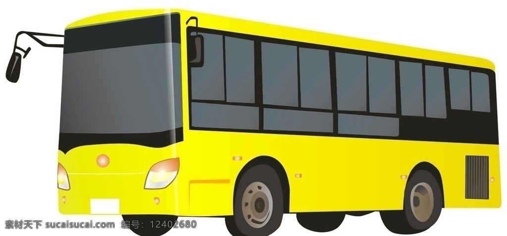 公交车矢量图 黄色大巴 公交车 公共交通用车 巴士 大巴 矢量 车辆 现代科技 交通工具