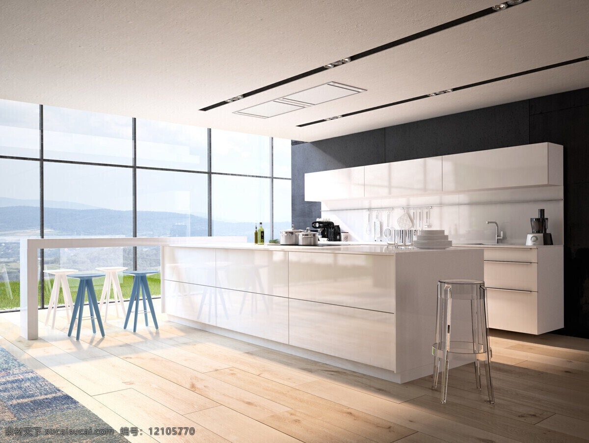 敞开式 厨房 餐桌 椅子 橱柜 室内设计 装修 装潢 环境家居