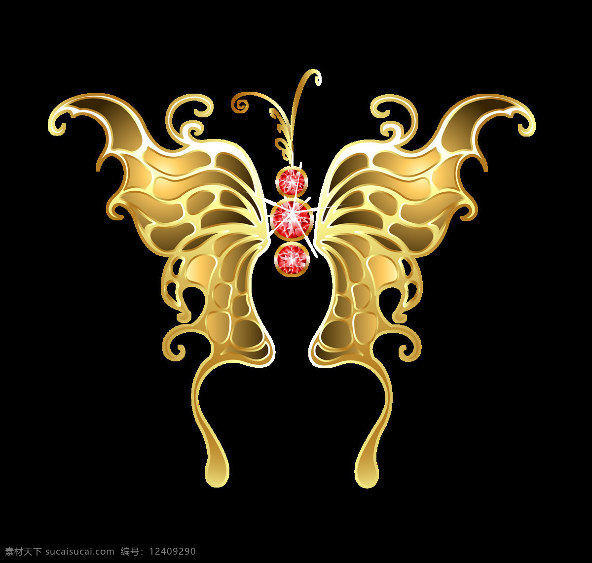 创意 金色 蝴蝶 元素 动物 装饰