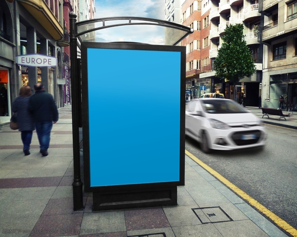 广告牌 模板 设计模板 分层 蓝色广告牌 户外广告模板 广告灯箱设计 创意广告设计 广告展板设计 界面设计 cis设计