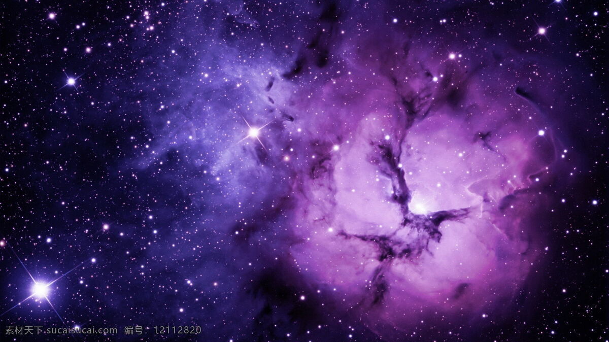 紫色 星空 星系 星云 背景图片