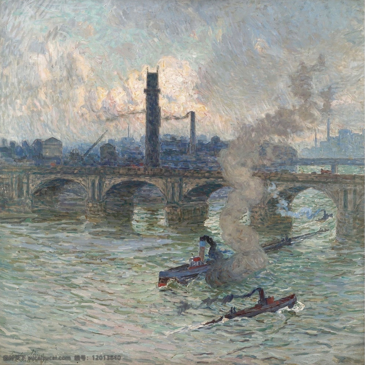 大师 画家 风景画 静物 油画 建筑 装饰画 1916 thames the on streamboats claus emile 人物 高清 西方 国外 现代 家居装饰素材