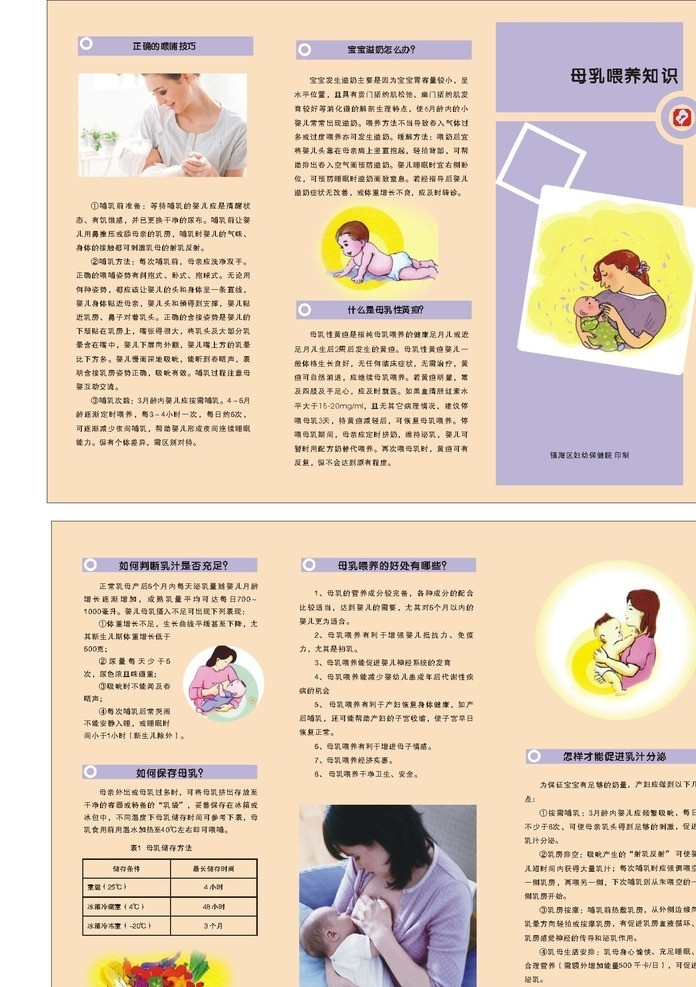母乳喂养 母乳 喂养 喂哺技巧 母乳保存 促母乳分泌 画册设计 矢量