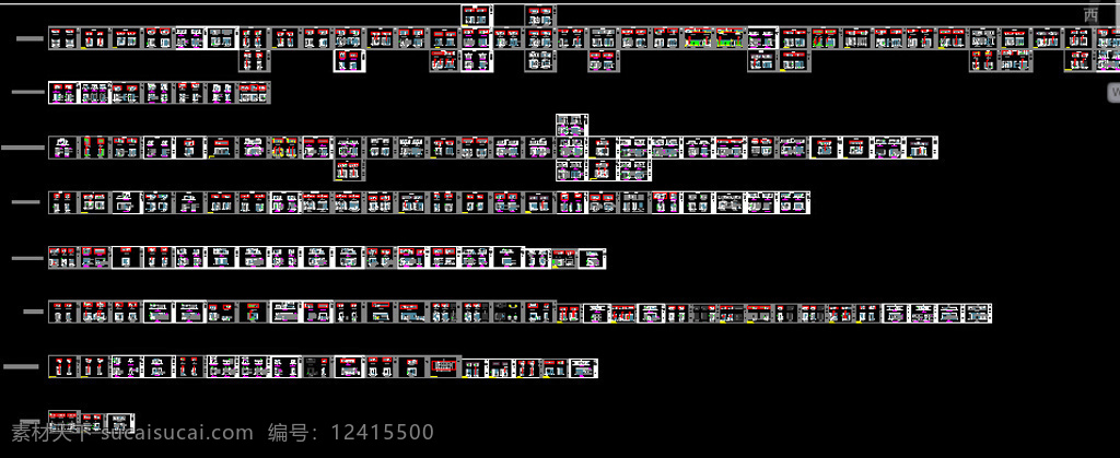 各类柜子 立面图 衣柜 书柜 dwg 黑色