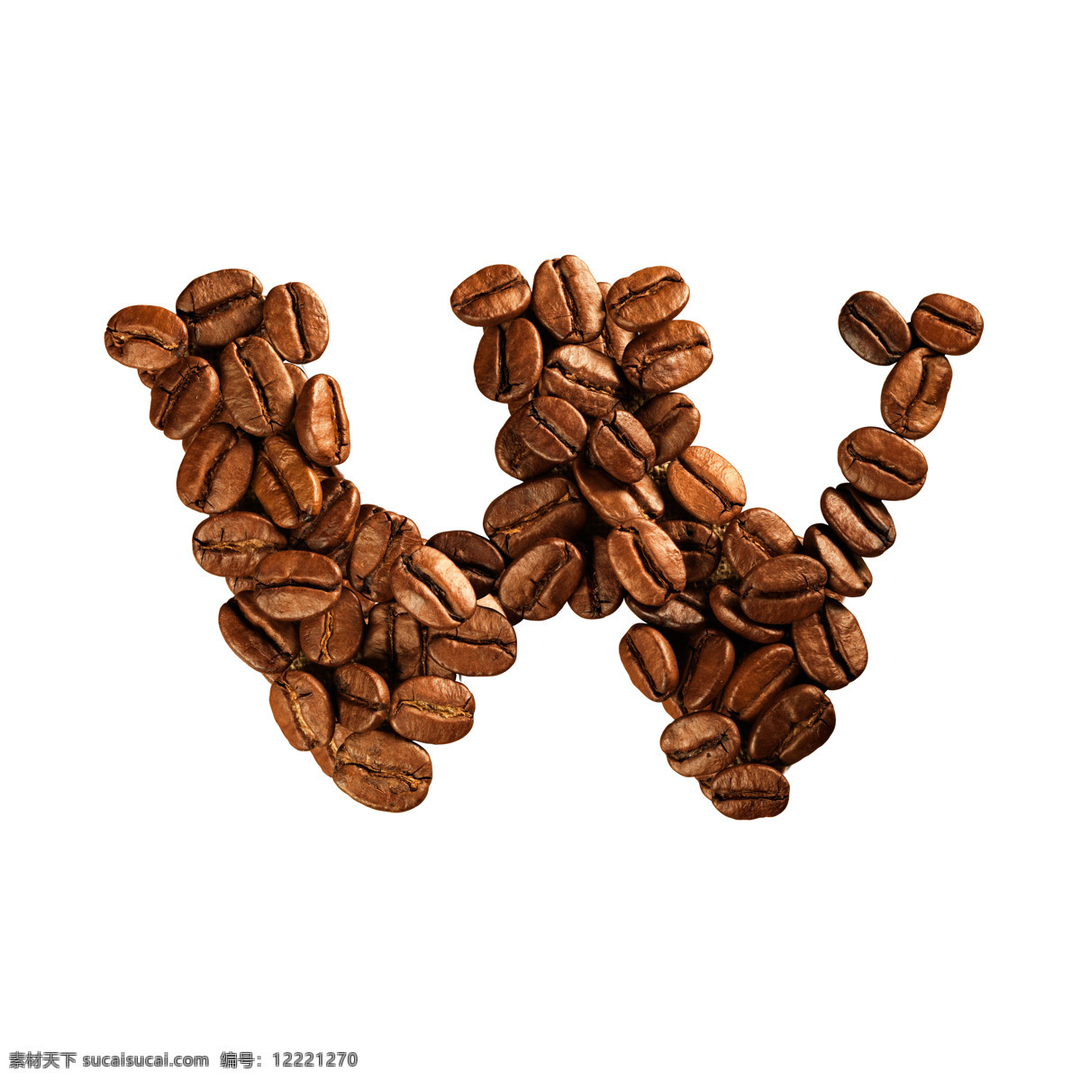 咖啡豆 组成 字母 w 咖啡 文字 艺术字体 食材原料 书画文字 文化艺术 白色