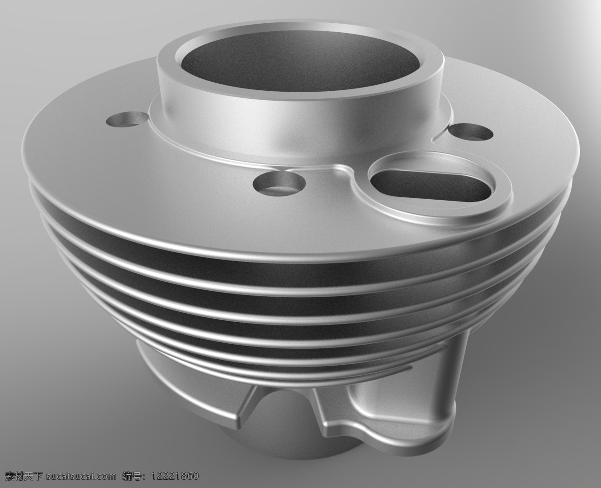 该摩托车汽缸 2014 气缸 摩托车 solidworks sldprt 灰色