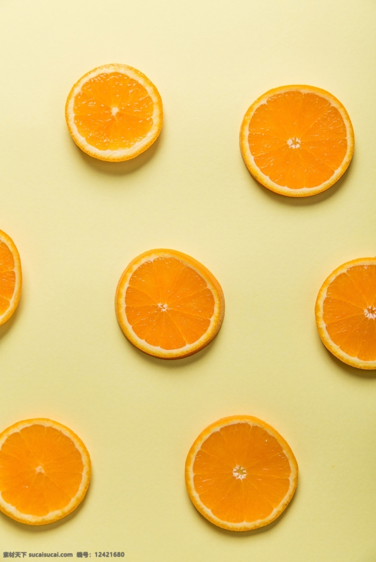 橙子背景 橙子 橙子片 平铺的橙子片 黄色背景 水果 食物 食品 新鲜 水果背景 饮食 健康 绿色食品 生物世界 高清 tiff 桌面 高清壁纸 壁纸 拍摄 摆拍 高清摄影 水果摄影 美食摄影