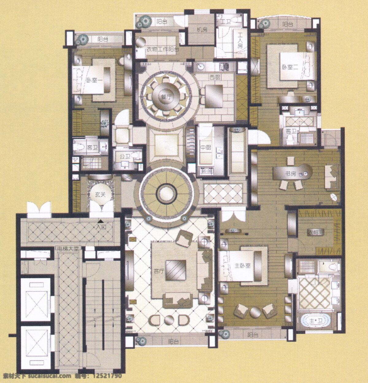 经典 户型 平面图 房屋设计图 户型图 建筑设计 图纸 cad素材 建筑图纸