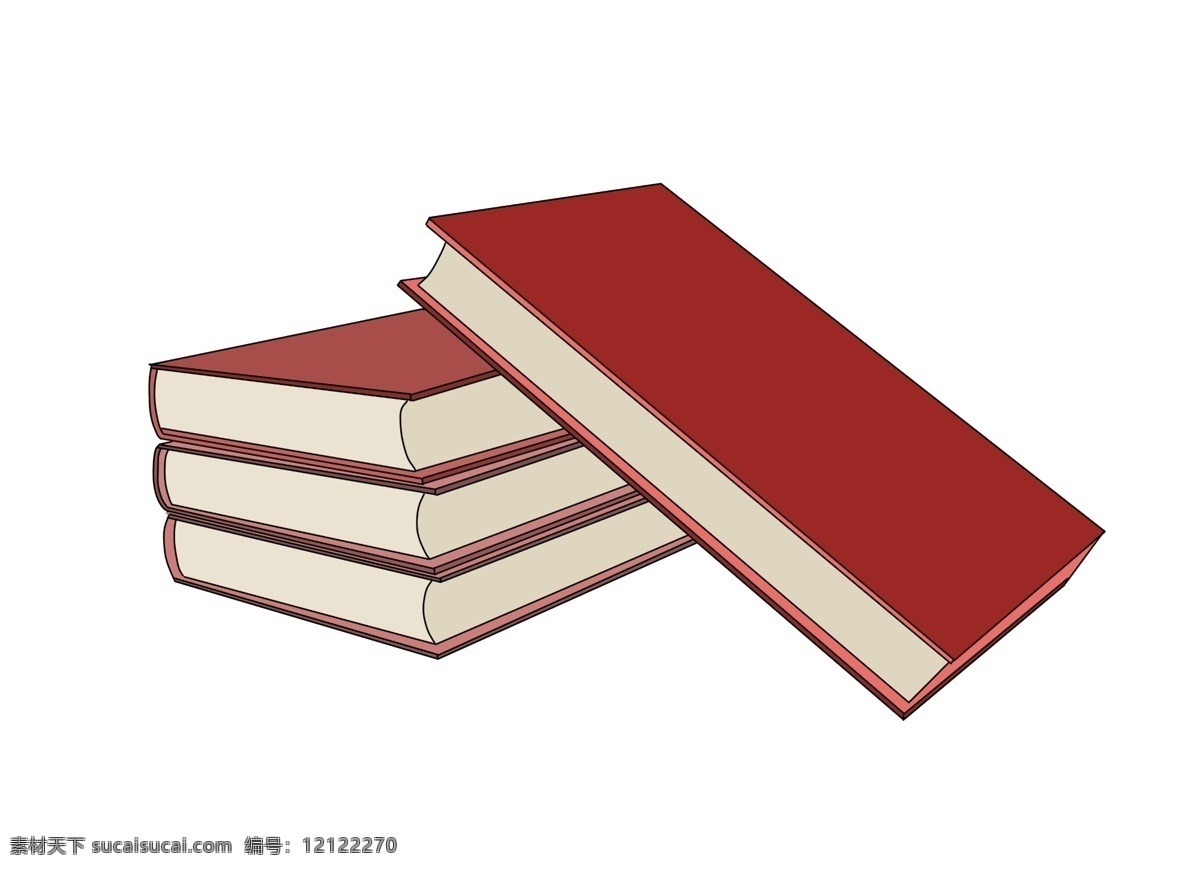 文化 书籍 卡通 插画 文化的书籍 卡通插画 书籍插画 书本 课本 书 书皮 书页 看书 红色的书皮