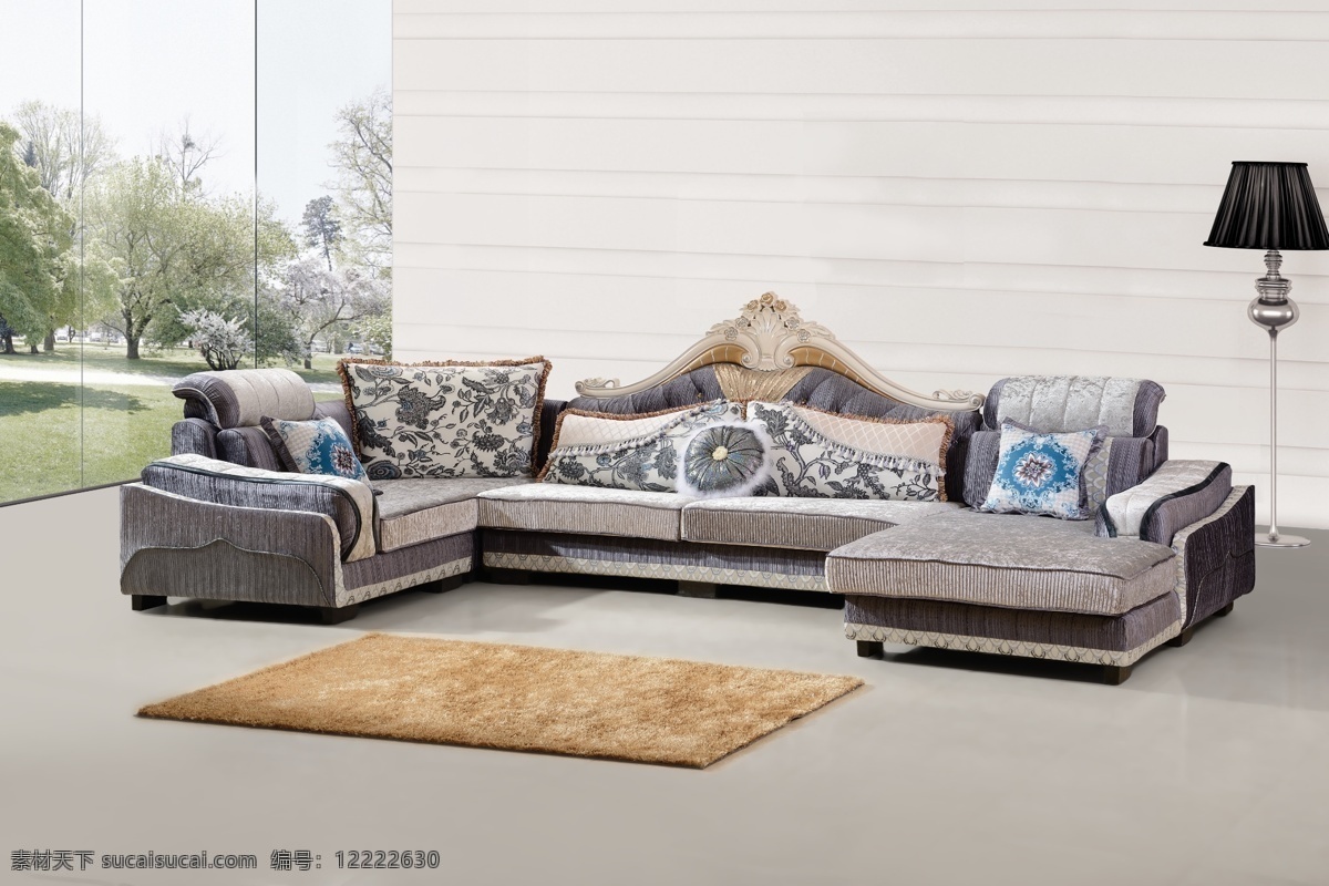 休闲沙发 布艺沙发 沙发背景 沙发地毯 时尚沙发效果 分层