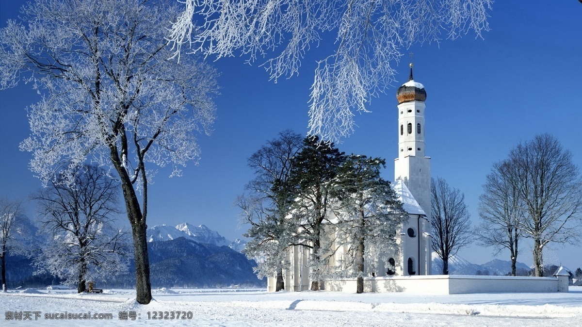 雪景 下 城堡 壁纸 风景 高清图片 建筑 蓝天 旅游摄影 美景 天空 雪山 雪树 自然风景 生活 旅游餐饮