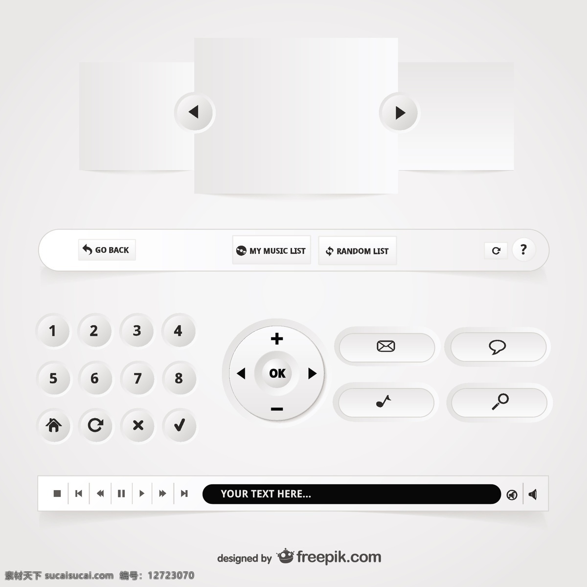 用户界面按钮 标签 音乐 按钮 模板 网页 网站 图形 视频 网页设计 布局 数字 图形设计 列表 网站模板 游戏 元素 白色