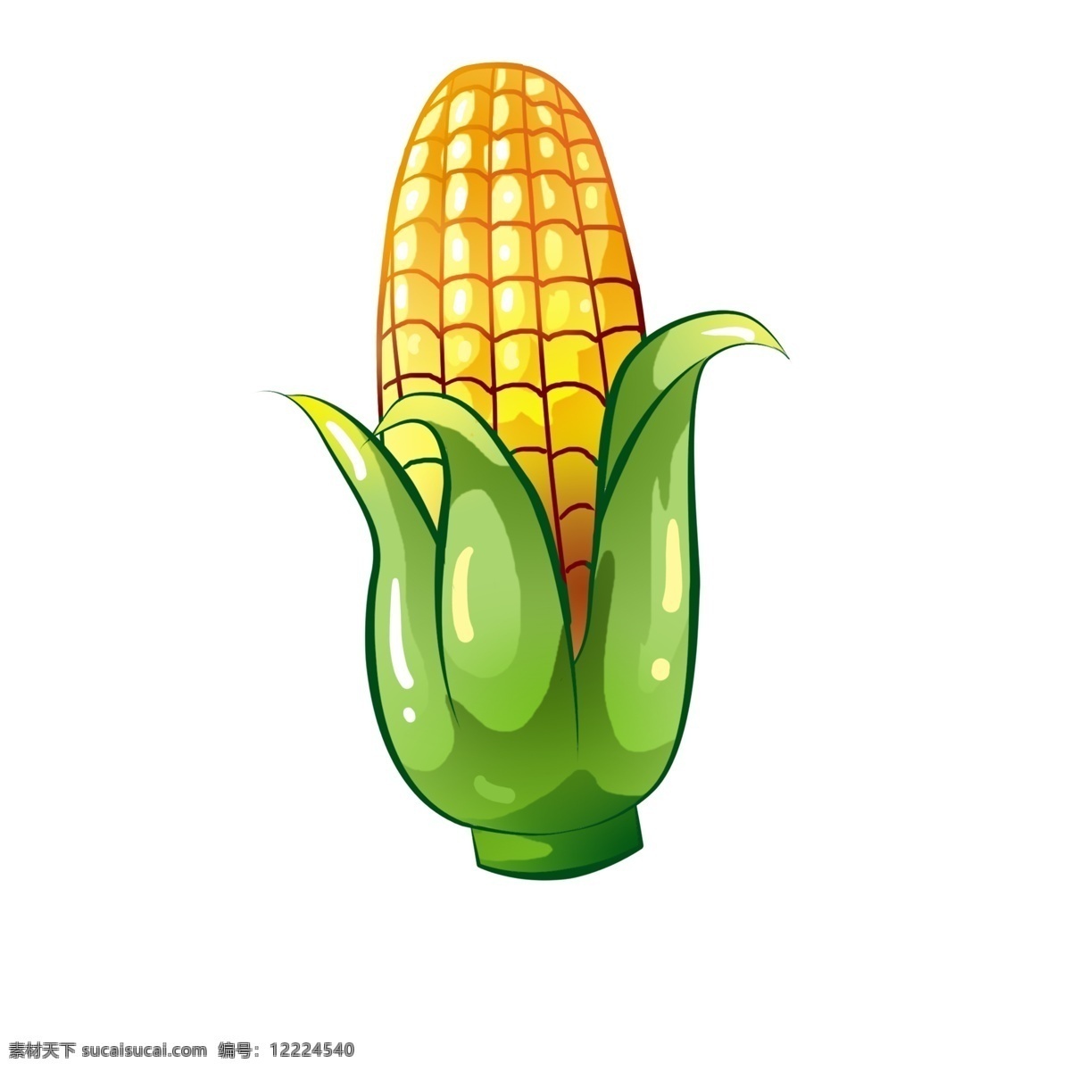 玉米卡通 玉米 蔬菜 健康 美食 简洁 可爱 卡通