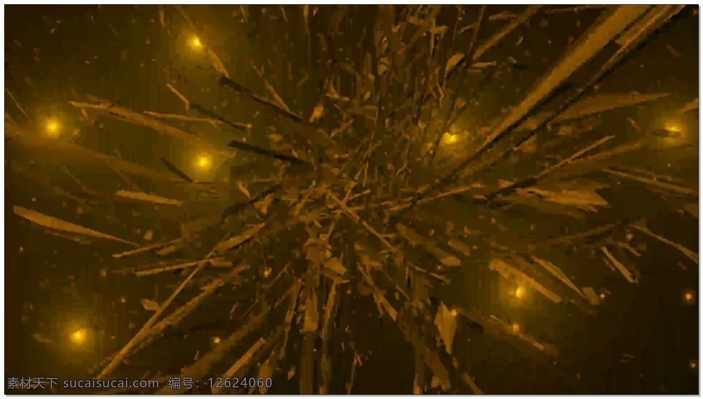 黄色 发光 树枝 视频 高清视频素材 视频素材 动态视频素材 灯光