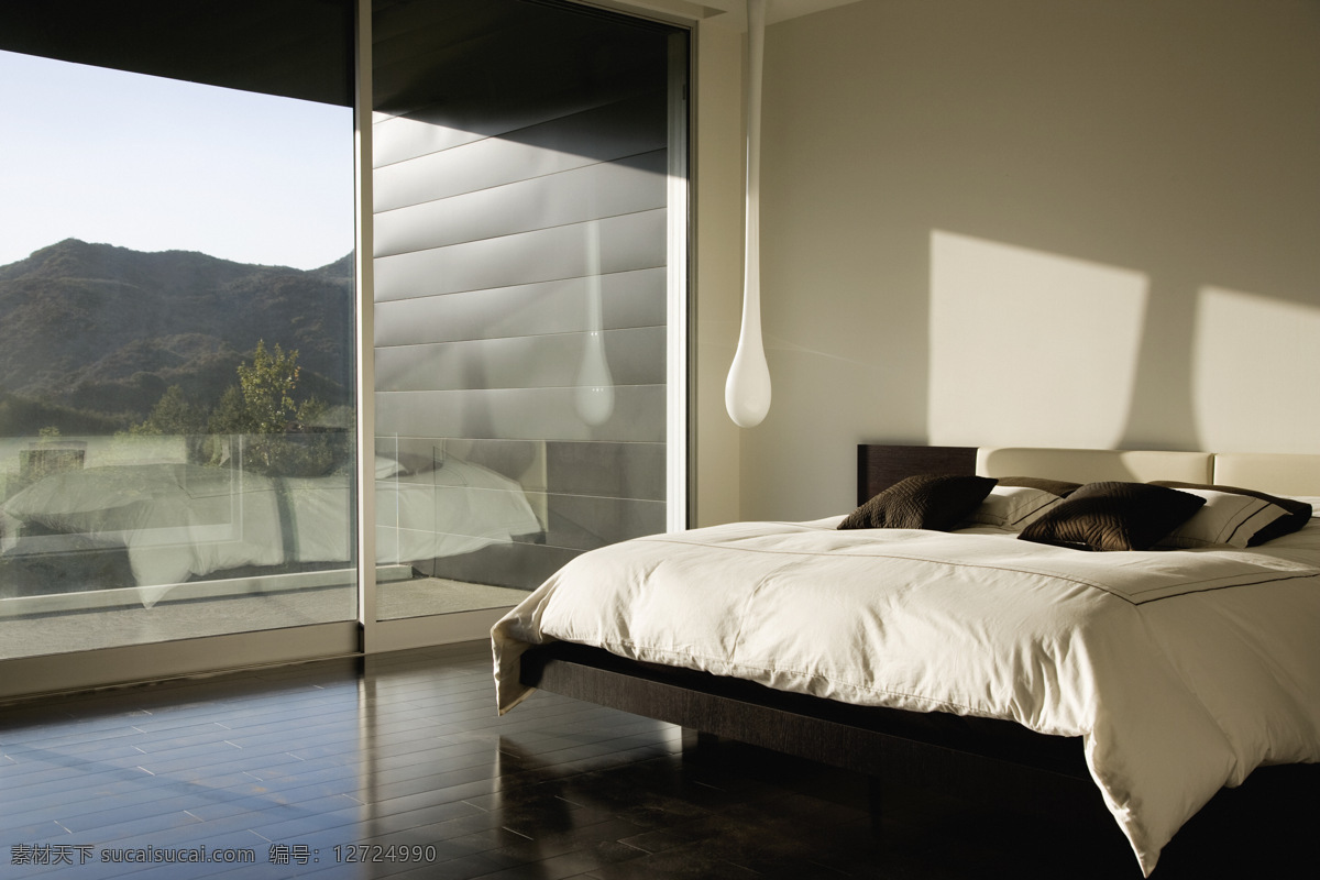 室内 现代 简约 家装 卧室 效果图 白色 素雅 白色风格 装修图 设计图 室内设计 环境家居