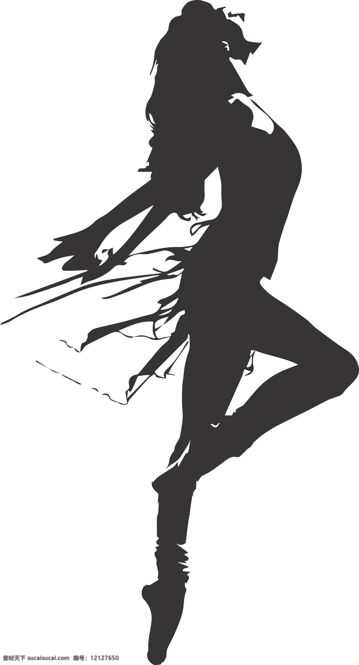 女性 跳舞 剪影 矢量图 舞蹈 飞翔 动作