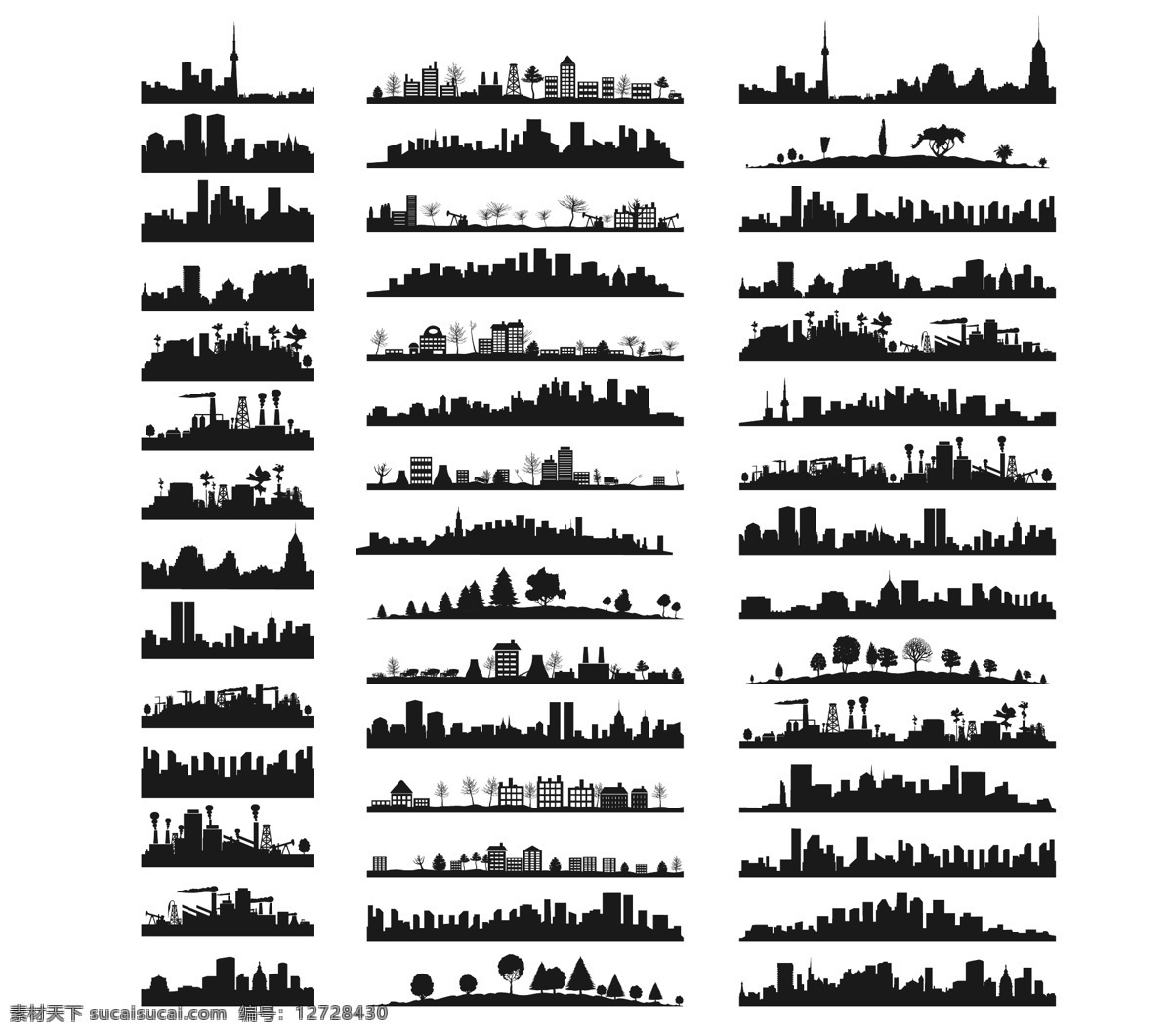 城市剪影图片 城市剪影 设计必备 矢量可修改 剪影 城市