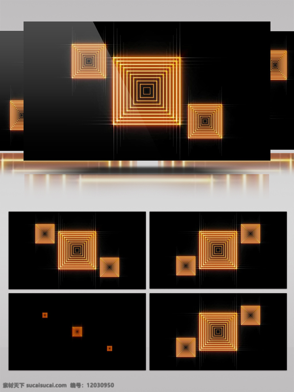 金色 正方形 视频 空心正方形 渐变 视频素材 动态视频素材