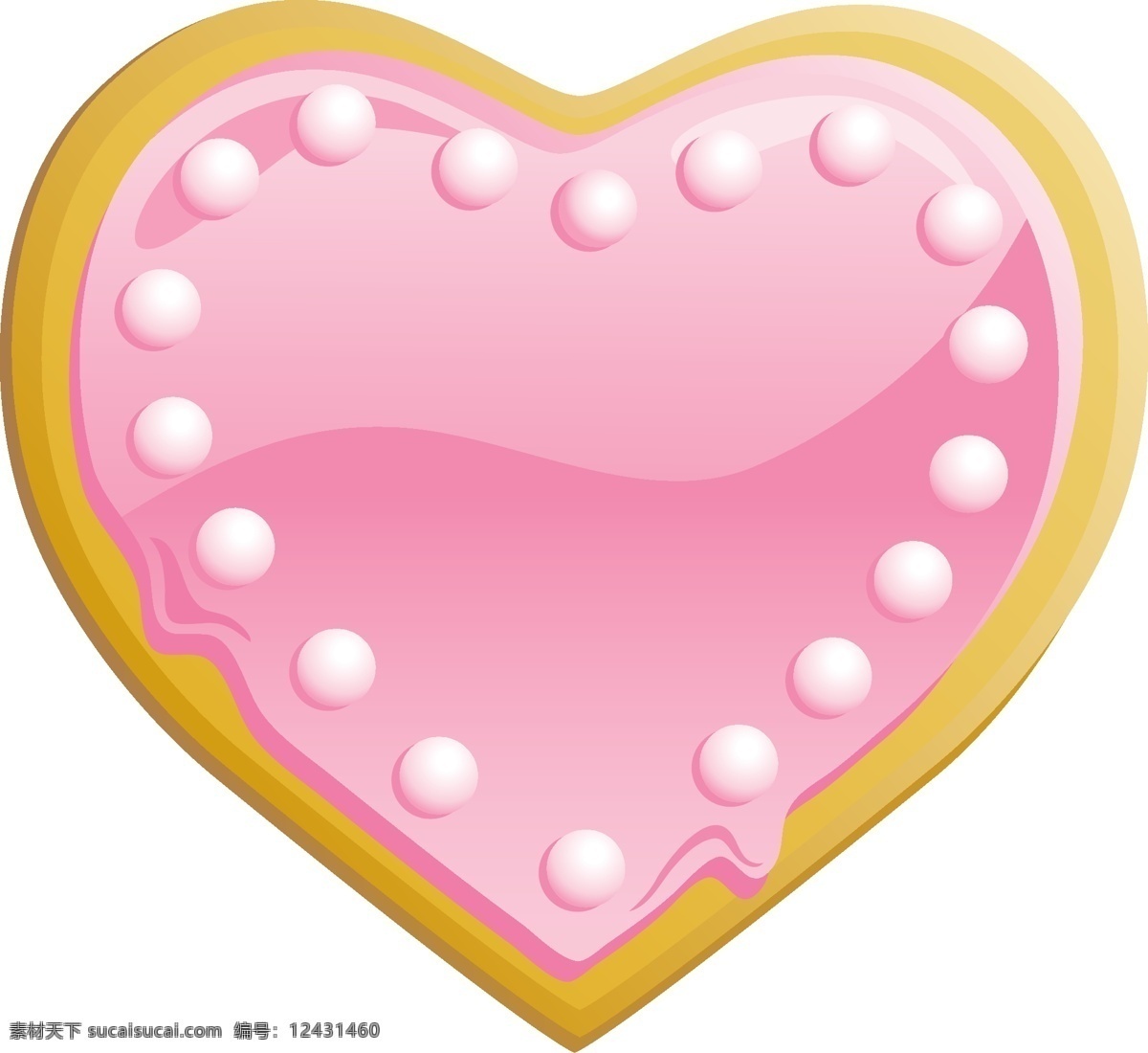 心形饼干元素 心形 饼干 粉色 美食 白色