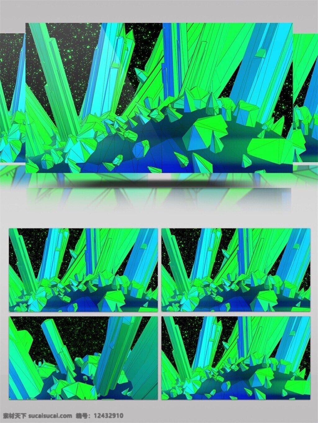 蓝绿色 立体 多边形 动态 视频 环绕 杂乱 素描 视频素材 动态视频素材