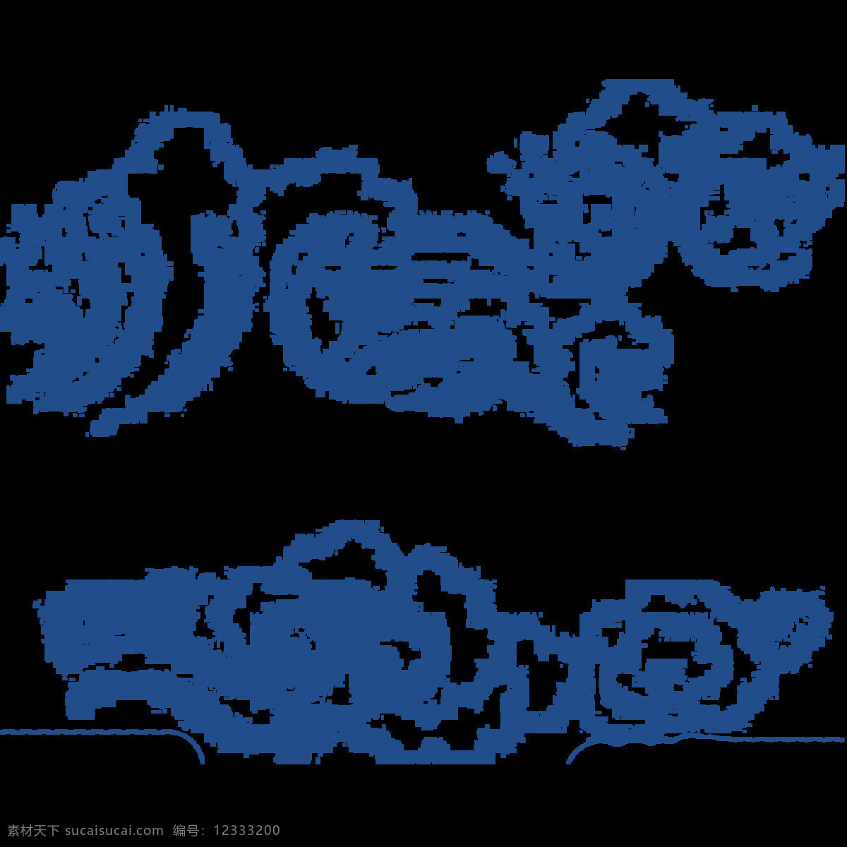 蓝色 云朵 装饰 元素 png元素 透明素材 免抠元素