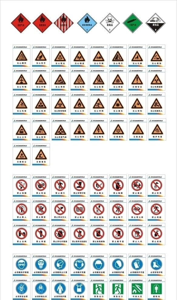 化工 禁止 注意 标识 当心火灾 注意安全 防毒面罩 公共标识标志 标识标志图标 矢量