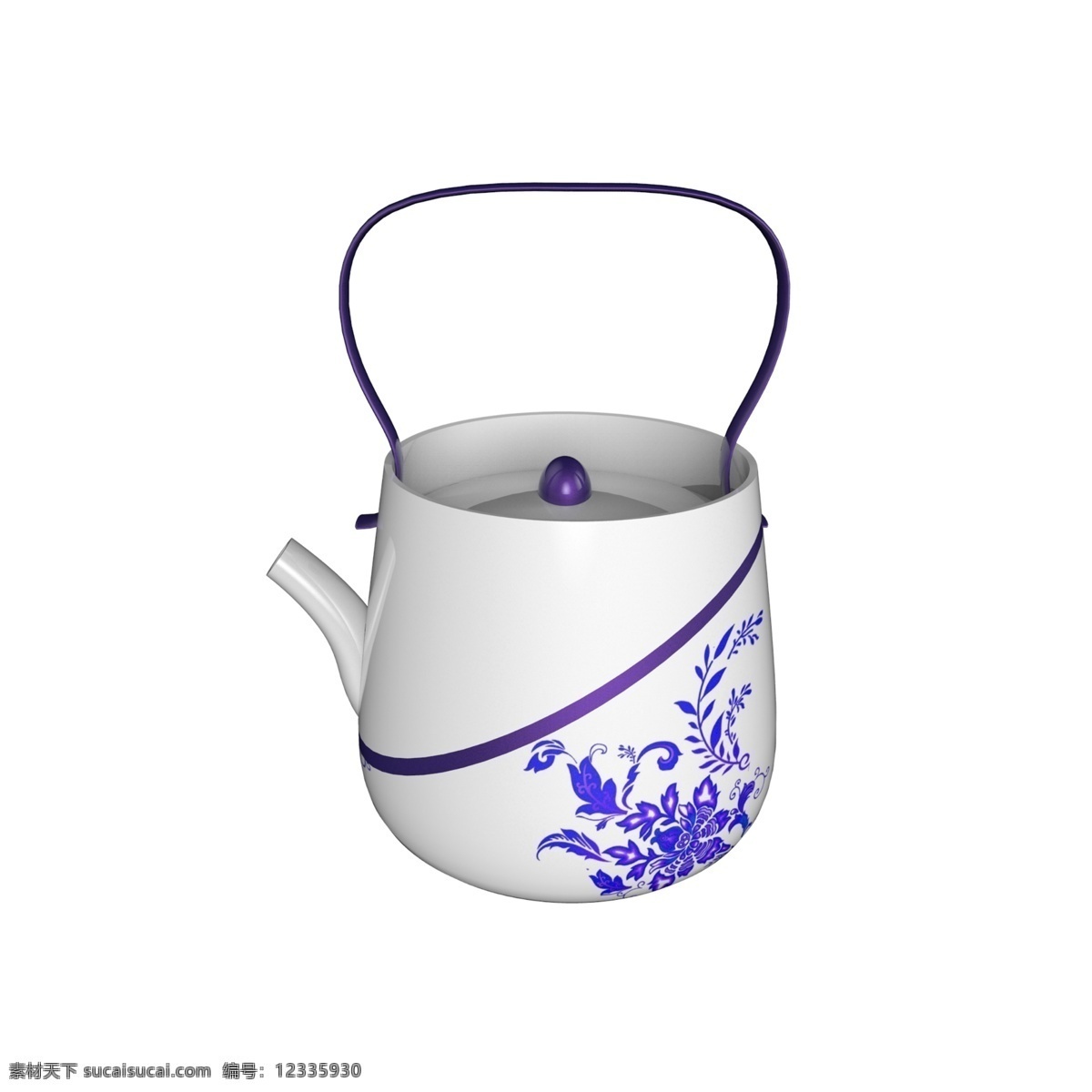 白底 青花 陶瓷 壶 图案 水壶 茶壶 小水壶 喝水 养生 泡茶 茶叶 健康 茶饮 茶壶模型 陶瓷水壶 瓷器 青花图案