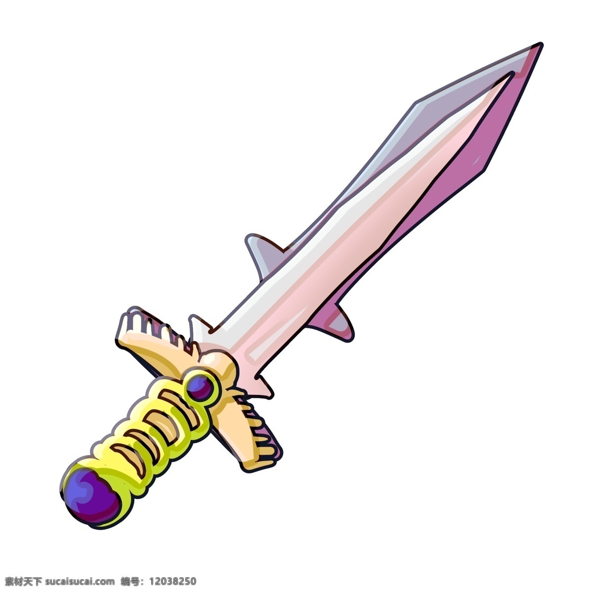 立体 宝剑 装饰 插画 黄色的宝剑 立体宝剑 漂亮的宝剑 创意宝剑 锋利的宝剑 古风宝剑 宝剑插画