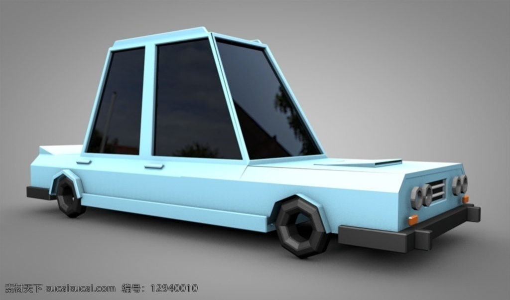 c4d 模型 汽车 出租车 动画 工程 像素 简约 渲染 c4d模型 3d设计 其他模型