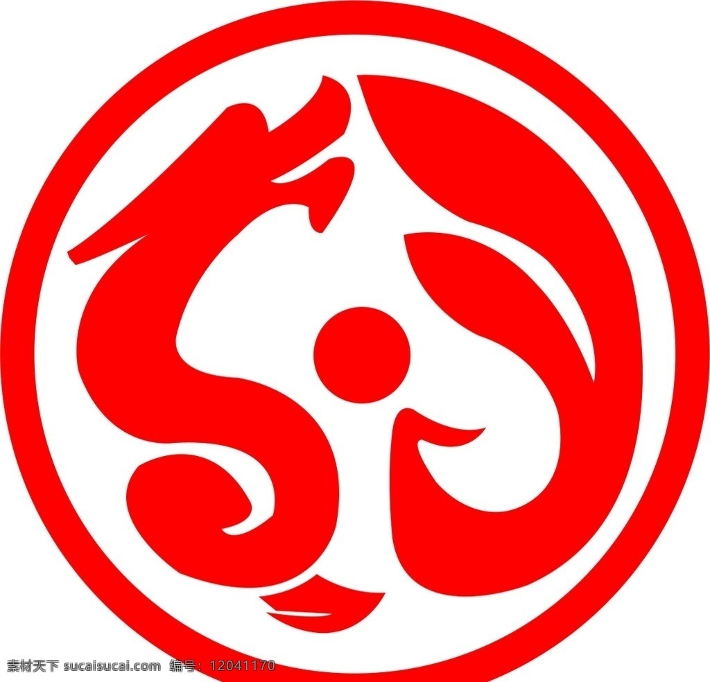 logo gc 龙凤 圆形 龙 凤 广告 logo设计