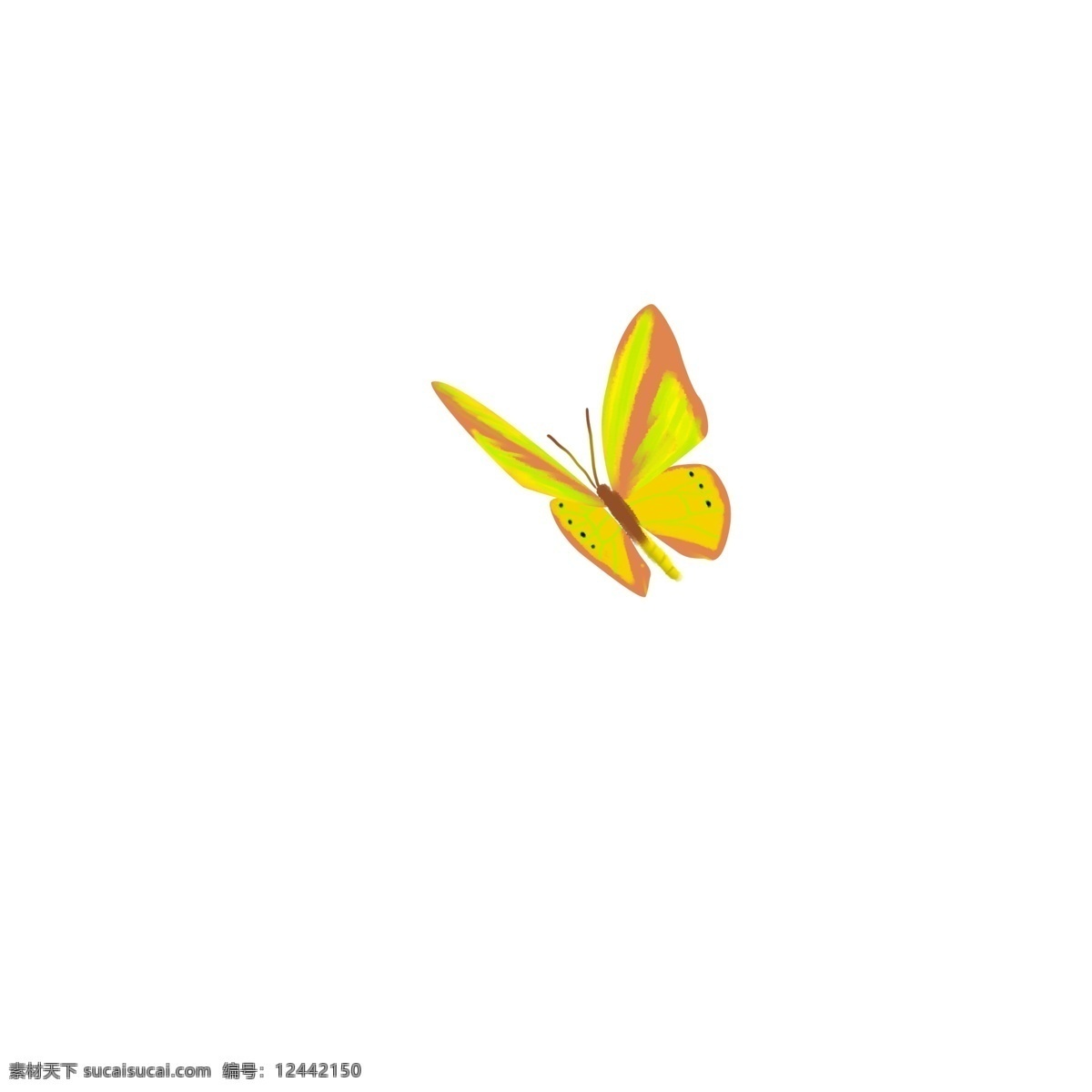 原创 唯美 黄色 蝴蝶 元素 黄色蝴蝶 创意 元素设计 透明素材 插画
