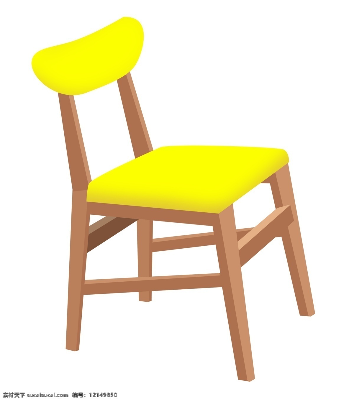 椅子 家具 卡通 插画 卡通插画 椅子插画 家具插画 家具椅子 凳子座位 黄色的椅子 漂亮的椅子