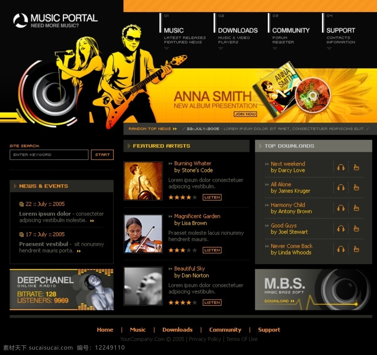 音乐 唱片公司 网页模板 唱片 公司 网页素材 网页代码