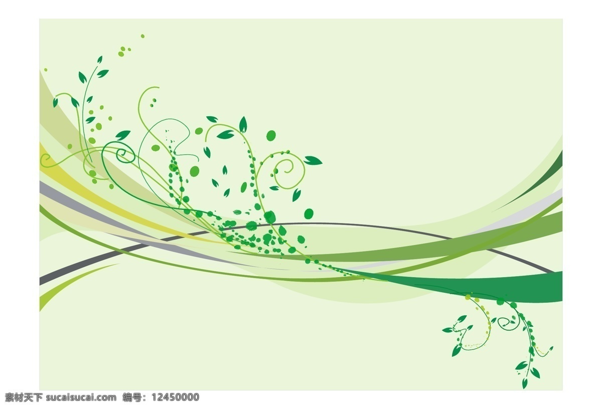 绿色 动力 线 时尚 花纹 矢量 春 叶 动感的线条 时尚型 矢量图 现代科技